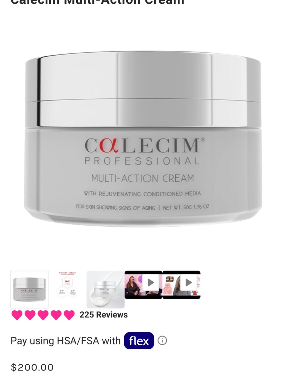 CALE Professional Multi-Action Cream — White and Silver